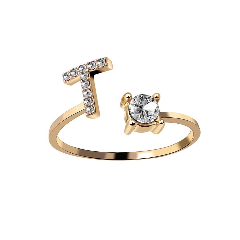 LOANYA Buchstaben Ring Zirkonia Loanya T