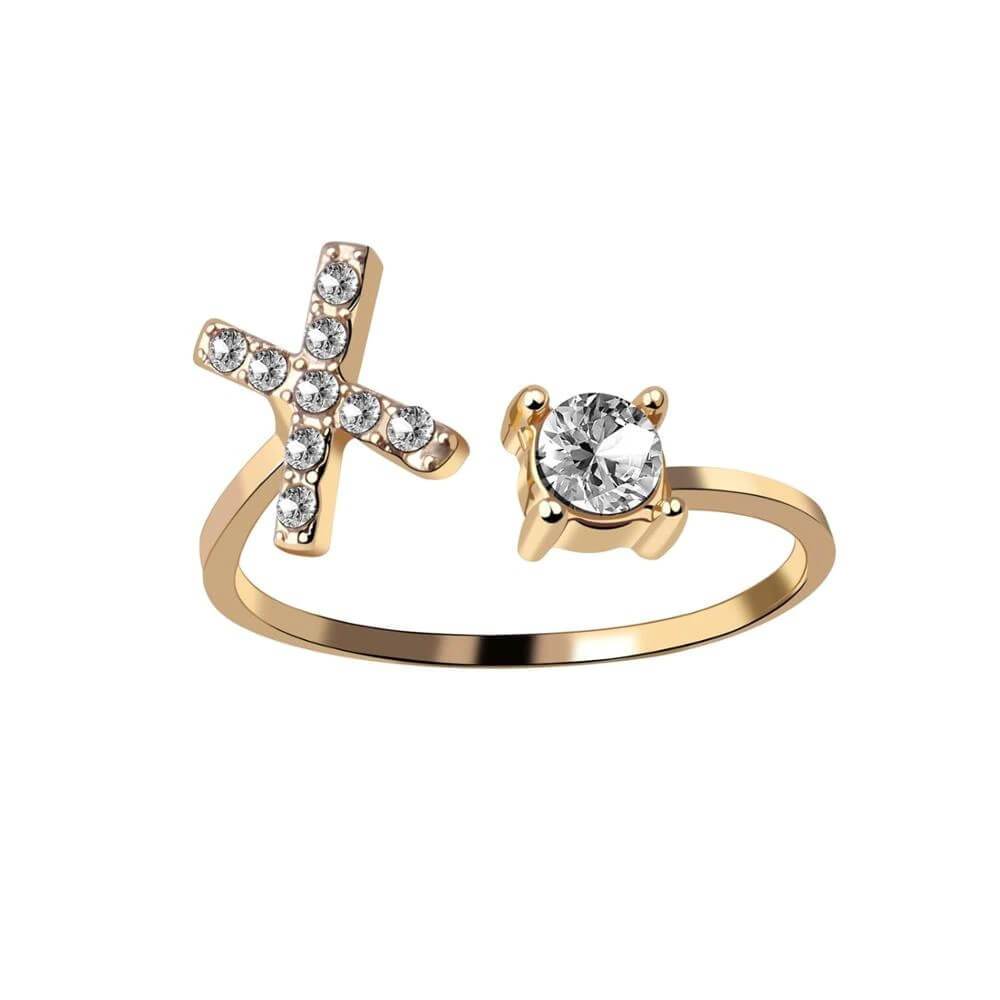 LOANYA Buchstaben Ring Zirkonia Loanya X