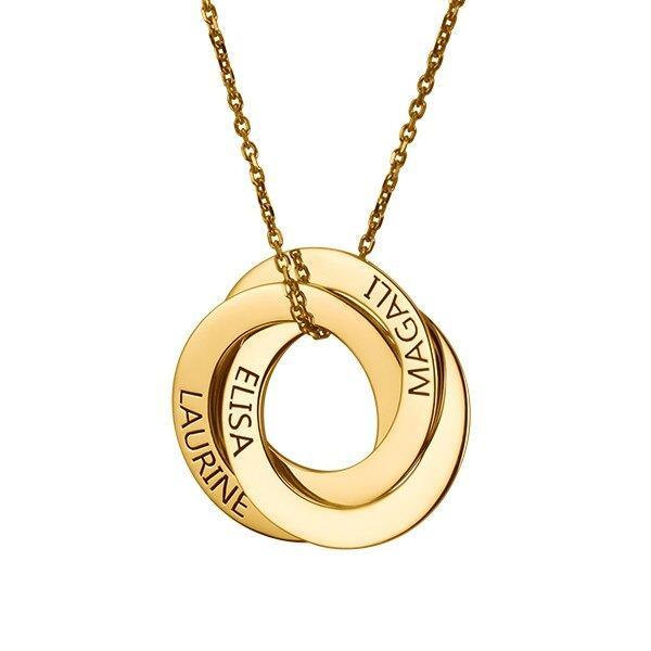 LOANYA Kette mit verschlungenen Namenskreisen Loanya Gold 40 cm