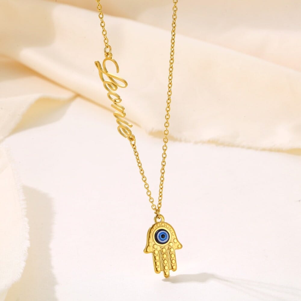 Namenskette mit Hand der Fatima Necklaces Loanya
