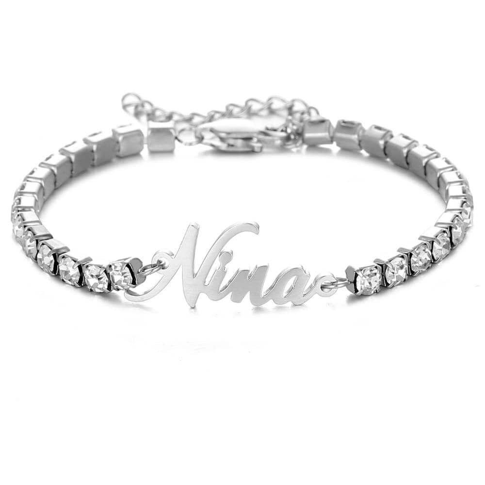 Tennisarmband mit Gravur Bracelet Loanya Silber