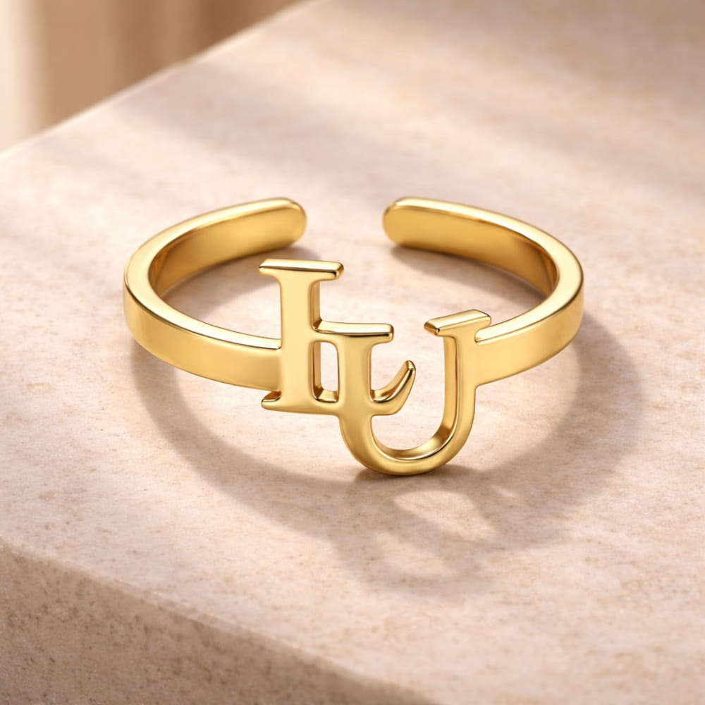 Intertwined Initial Ring – Personalised Monogram