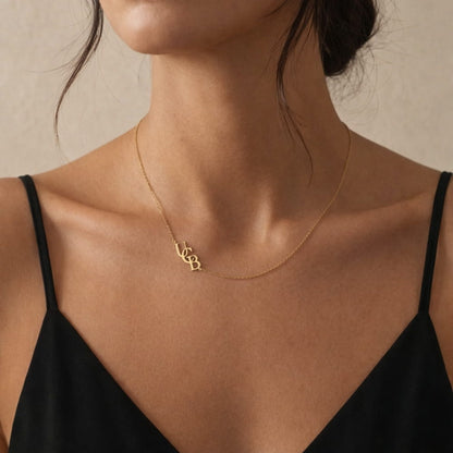 Personalised Monogram Necklace with Three Initials