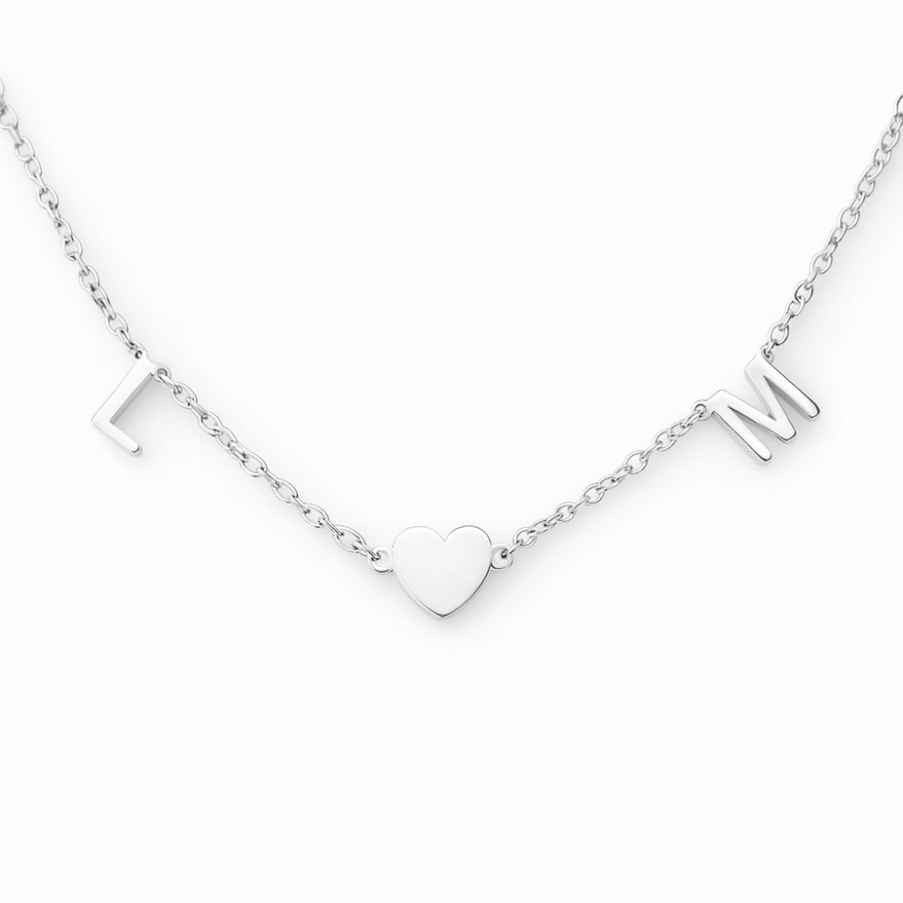 Heart Initial Necklace – Two letters to symbolise your bond