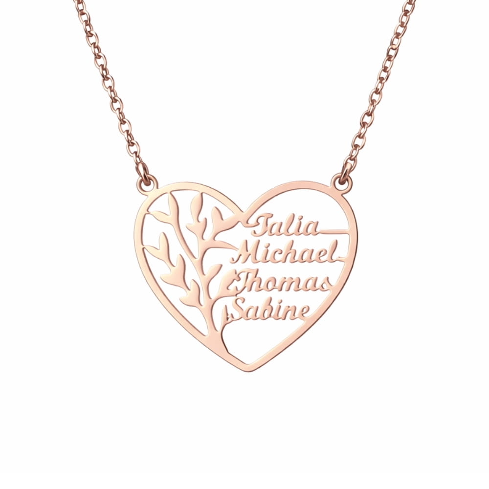 Family Heart Tree of Life Necklace