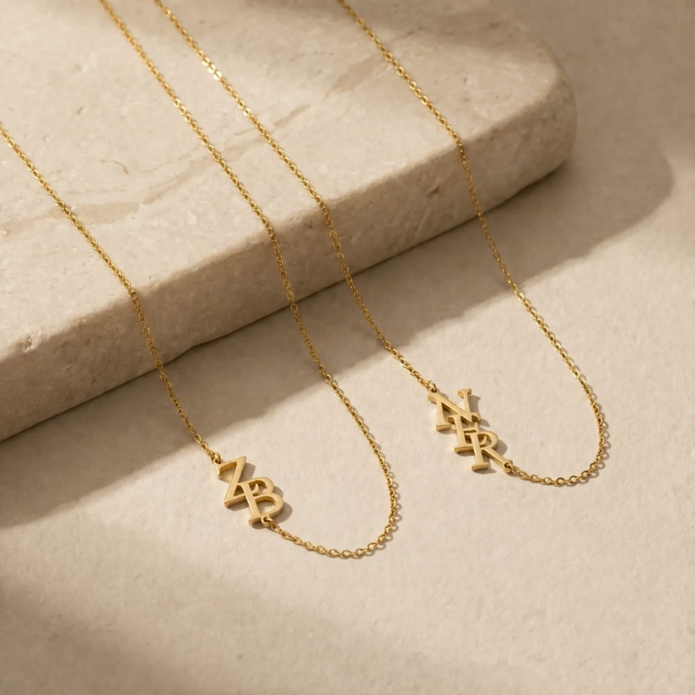 Personalised Monogram Necklace with Three Initials