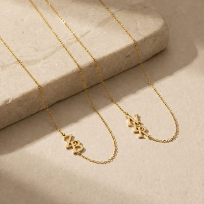 Personalised Monogram Necklace with Three Initials