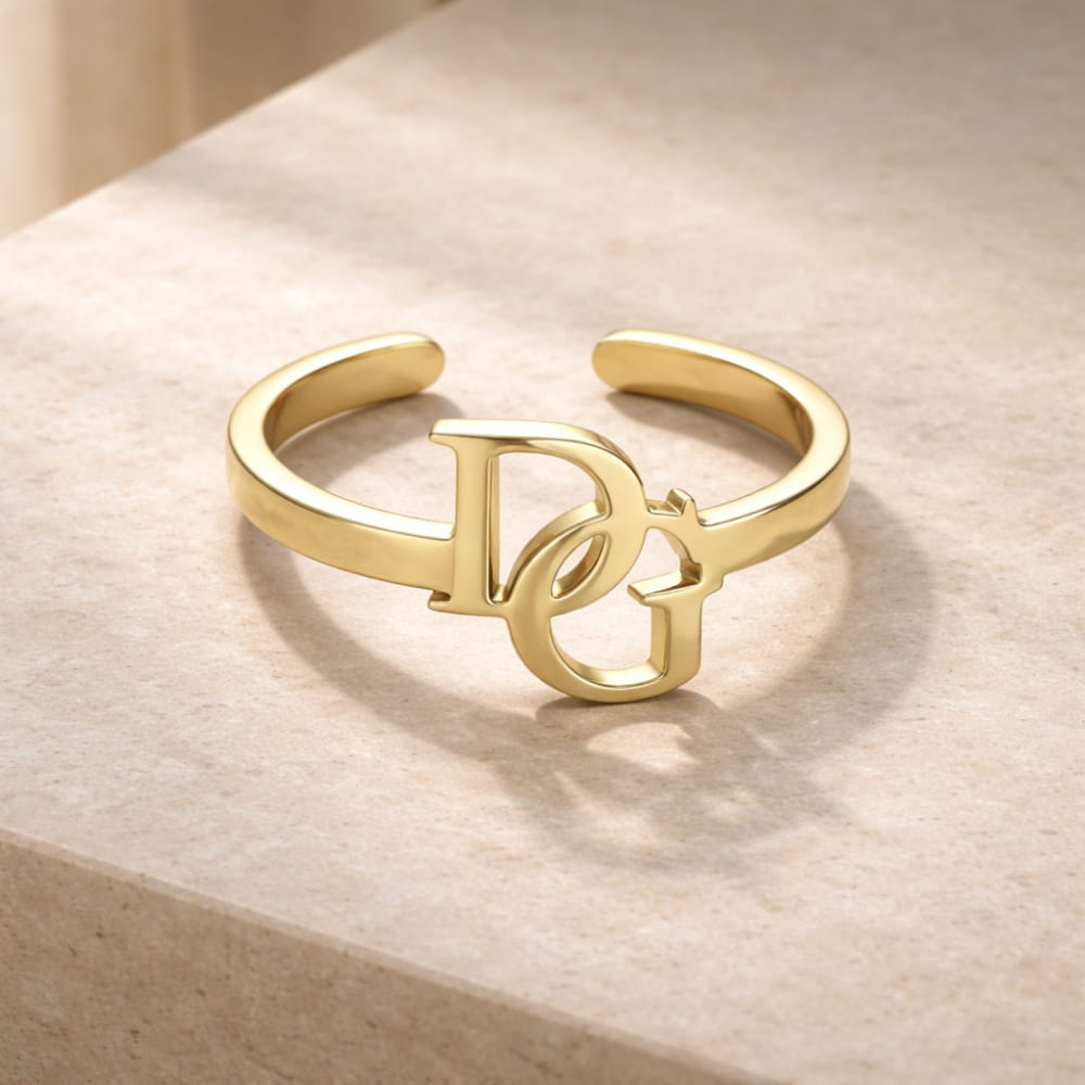 Intertwined Initial Ring – Personalised Monogram