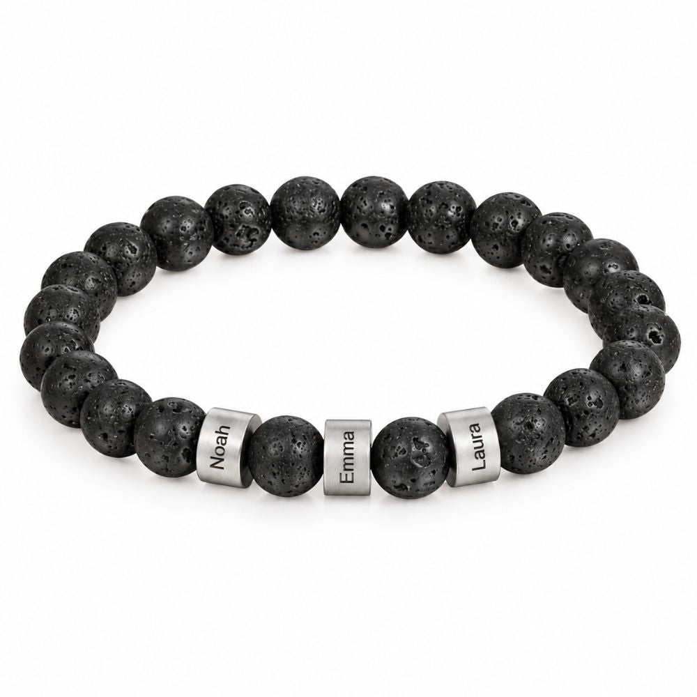 Personalised Lava Stone Bracelet