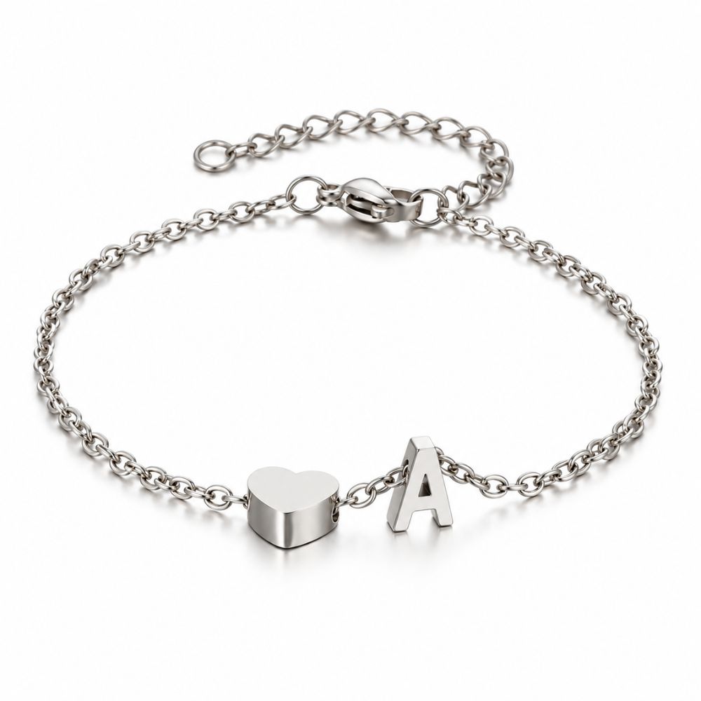 Bracelet with Heart and Letter