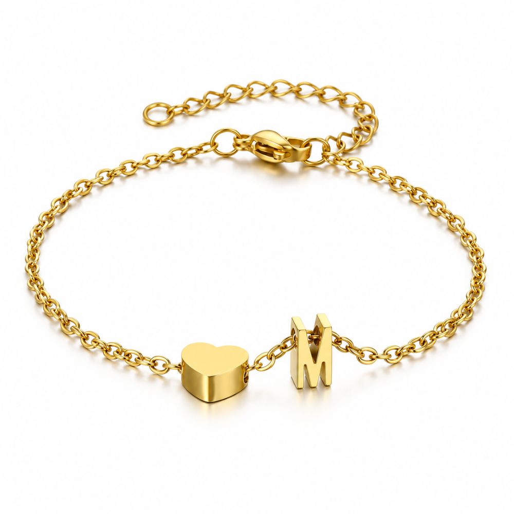 Bracelet with Heart and Letter