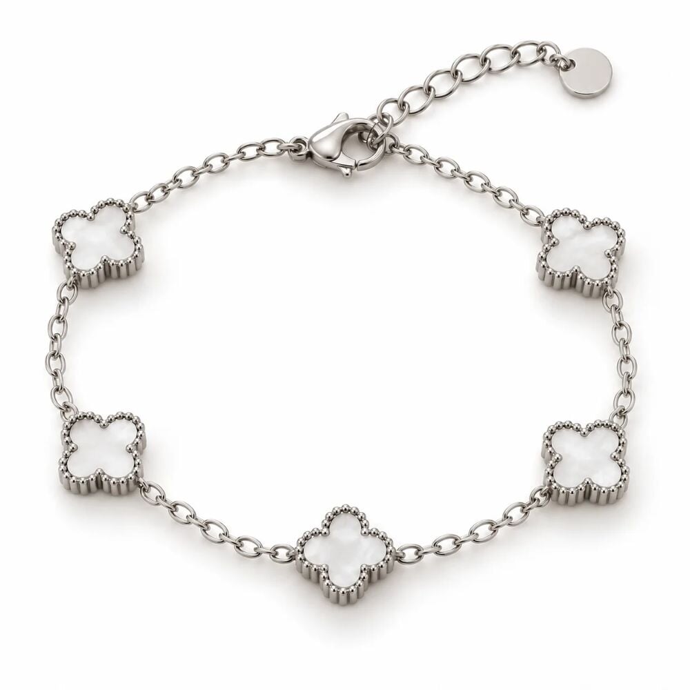 Clover Charm Bracelet with Engraving