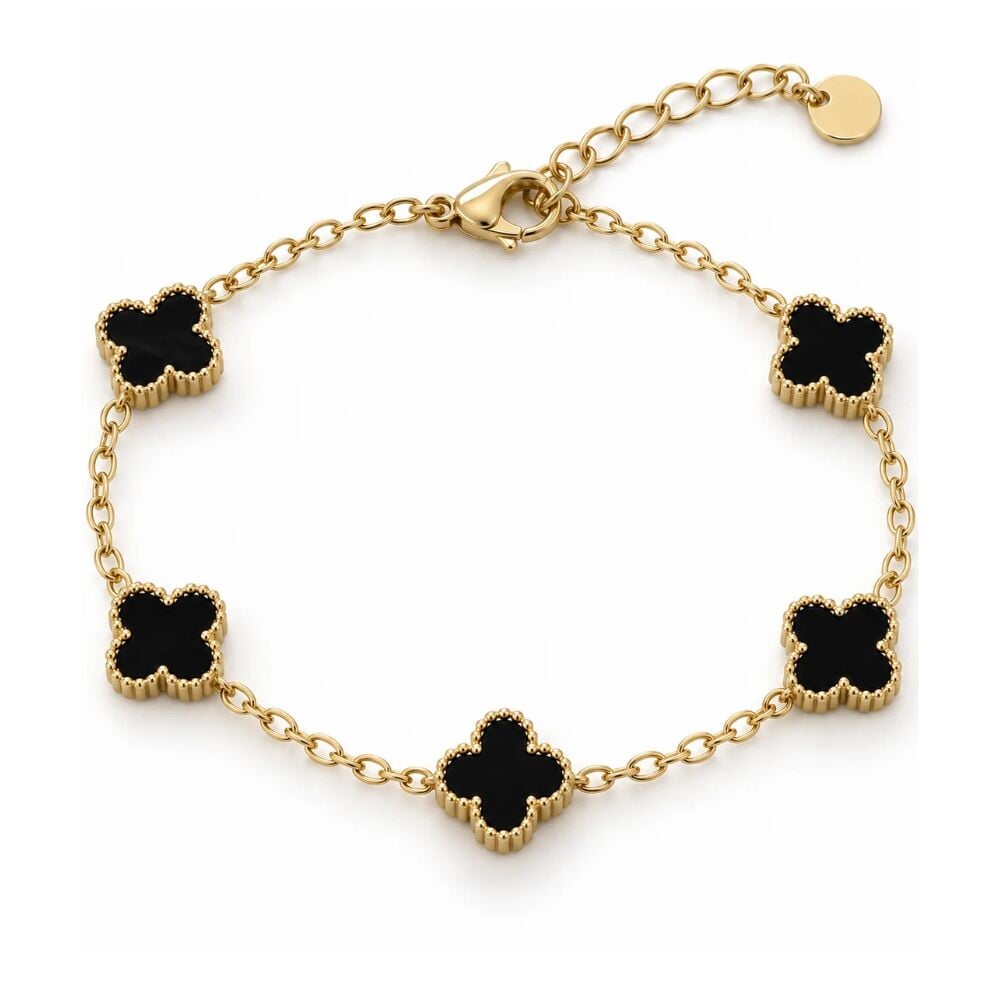 Clover Charm Bracelet with Engraving