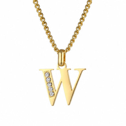 Initial Necklace with Cubic Zirconia