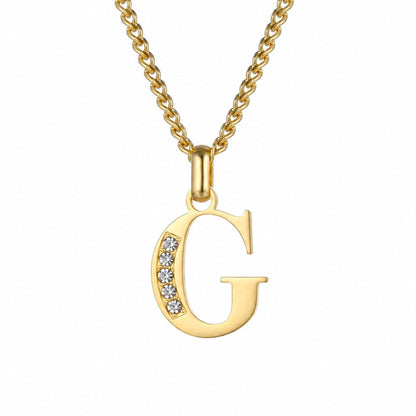 Initial Necklace with Cubic Zirconia