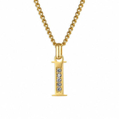 Initial Necklace with Cubic Zirconia