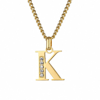 Initial Necklace with Cubic Zirconia