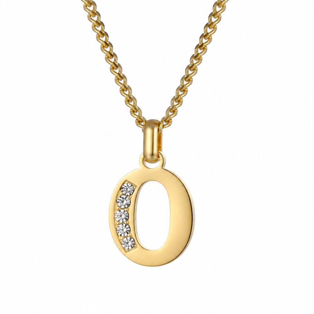 Initial Necklace with Cubic Zirconia