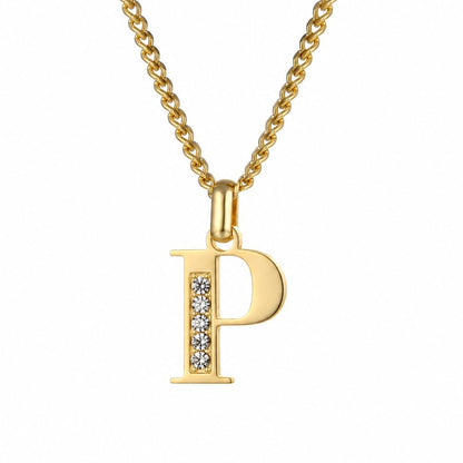 Initial Necklace with Cubic Zirconia
