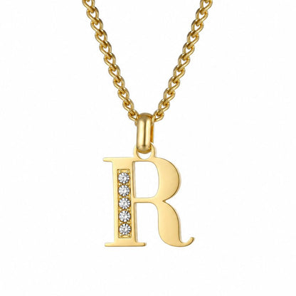 Initial Necklace with Cubic Zirconia