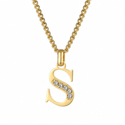 Initial Necklace with Cubic Zirconia