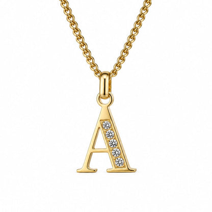Initial Necklace with Cubic Zirconia