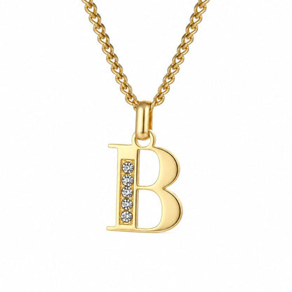 Initial Necklace with Cubic Zirconia