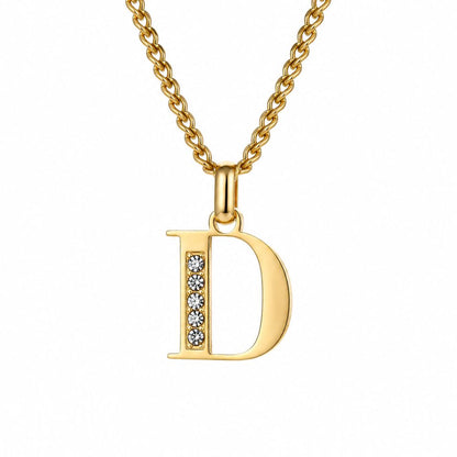 Initial Necklace with Cubic Zirconia