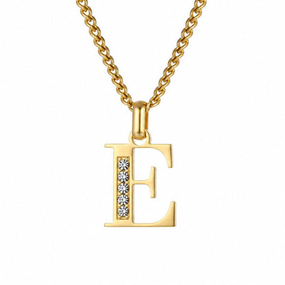 Initial Necklace with Cubic Zirconia