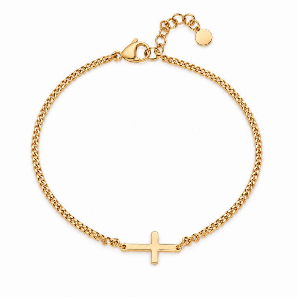 Cross Bracelet | 18K Gold
