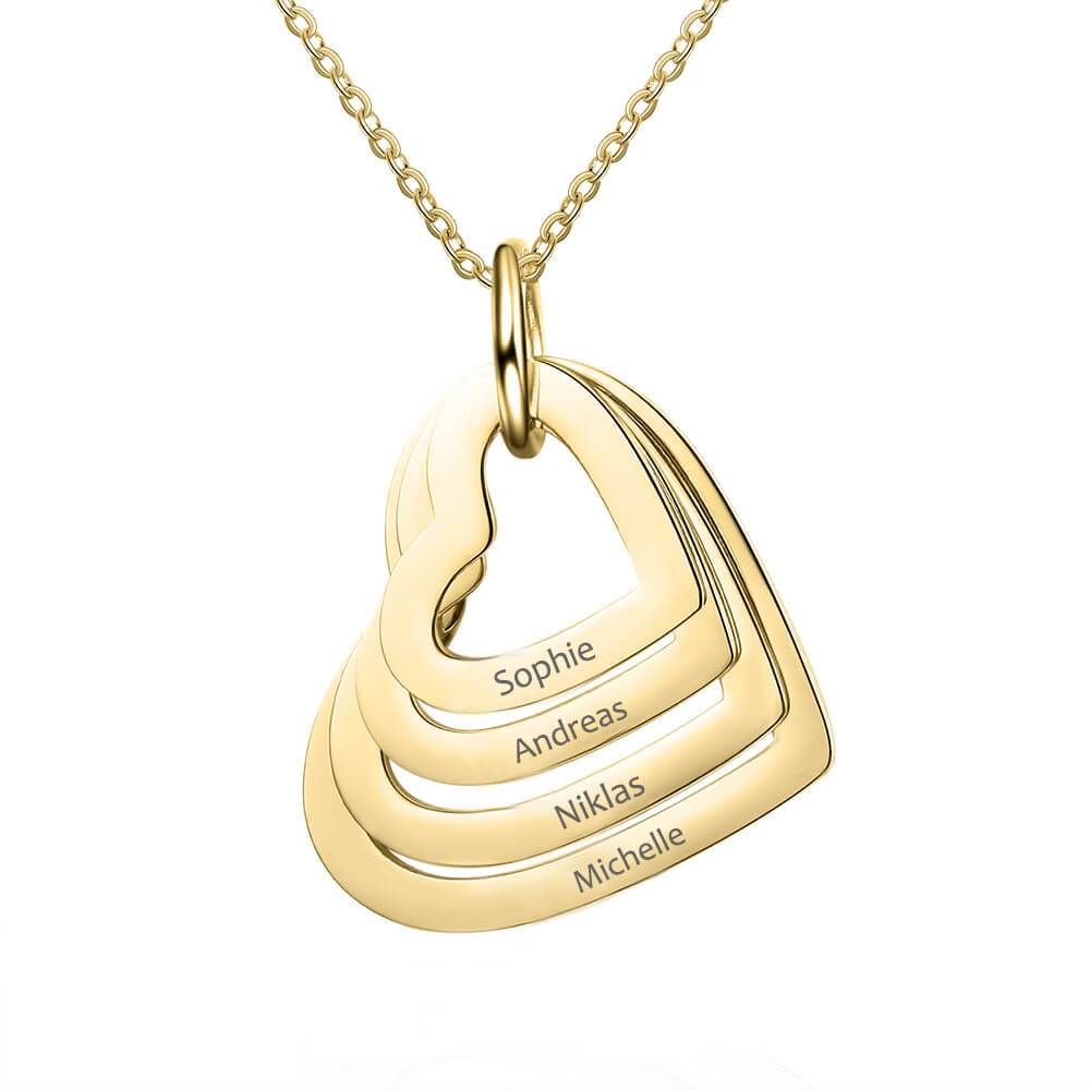 Necklace With Personalised Heart Pendants