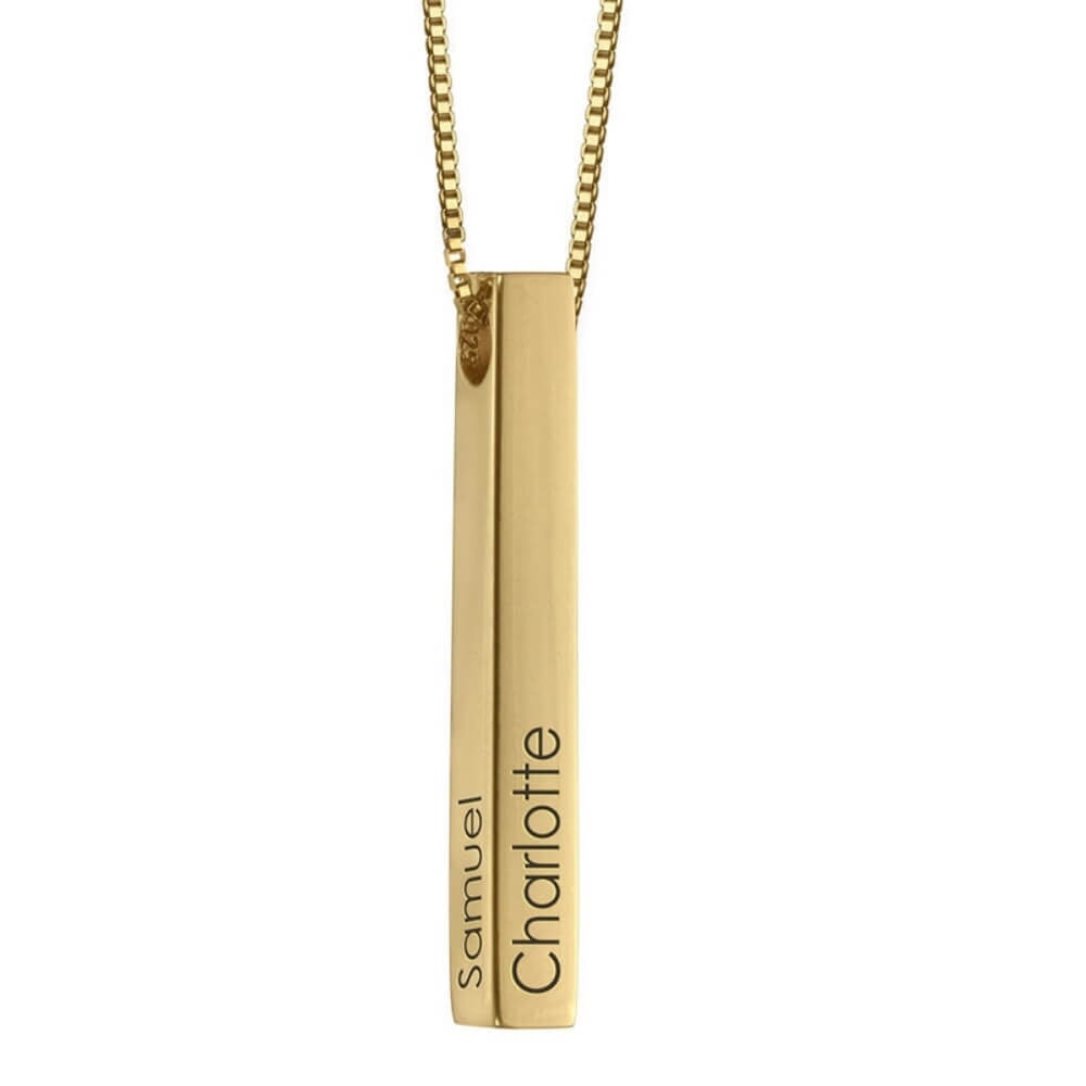 Engraved Bar Necklace