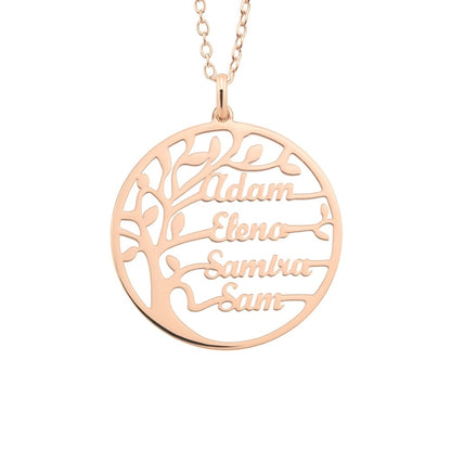 Tree Of Life Necklace With Engraved Names