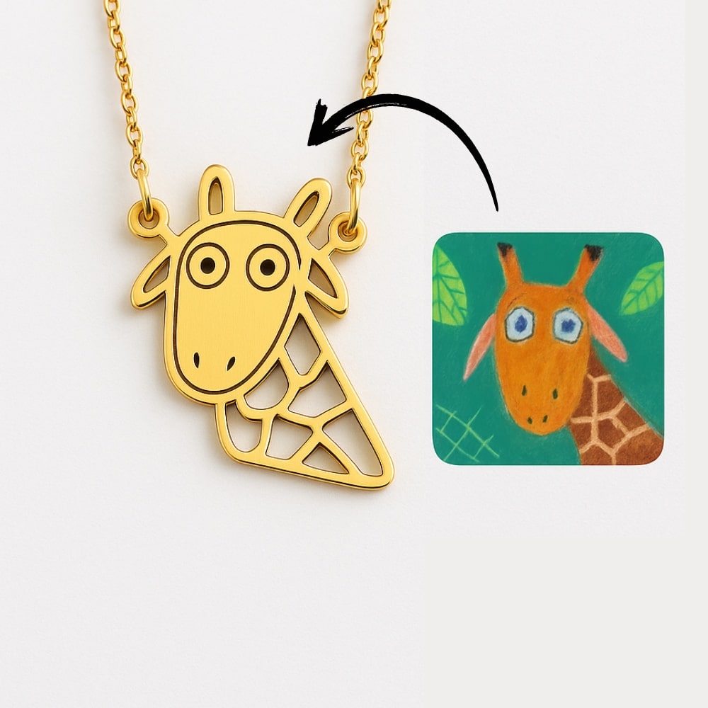 Children's Drawing As A Necklace Or Pendant