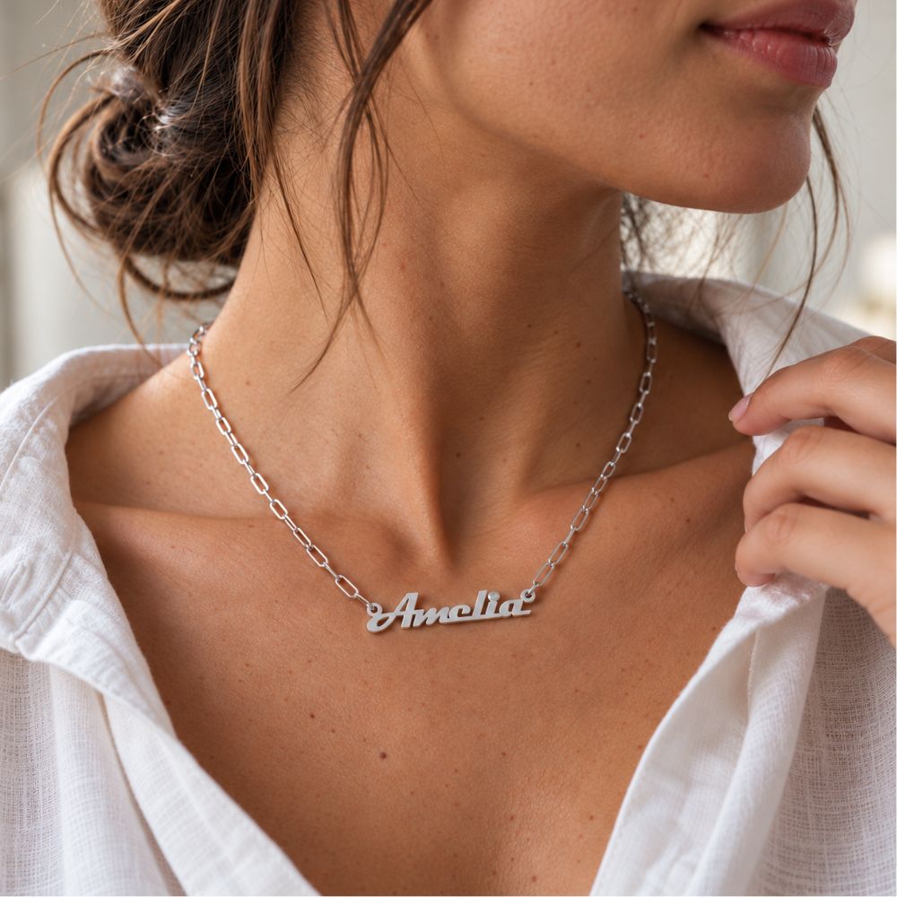 Personalised Name Necklace with Link Chain