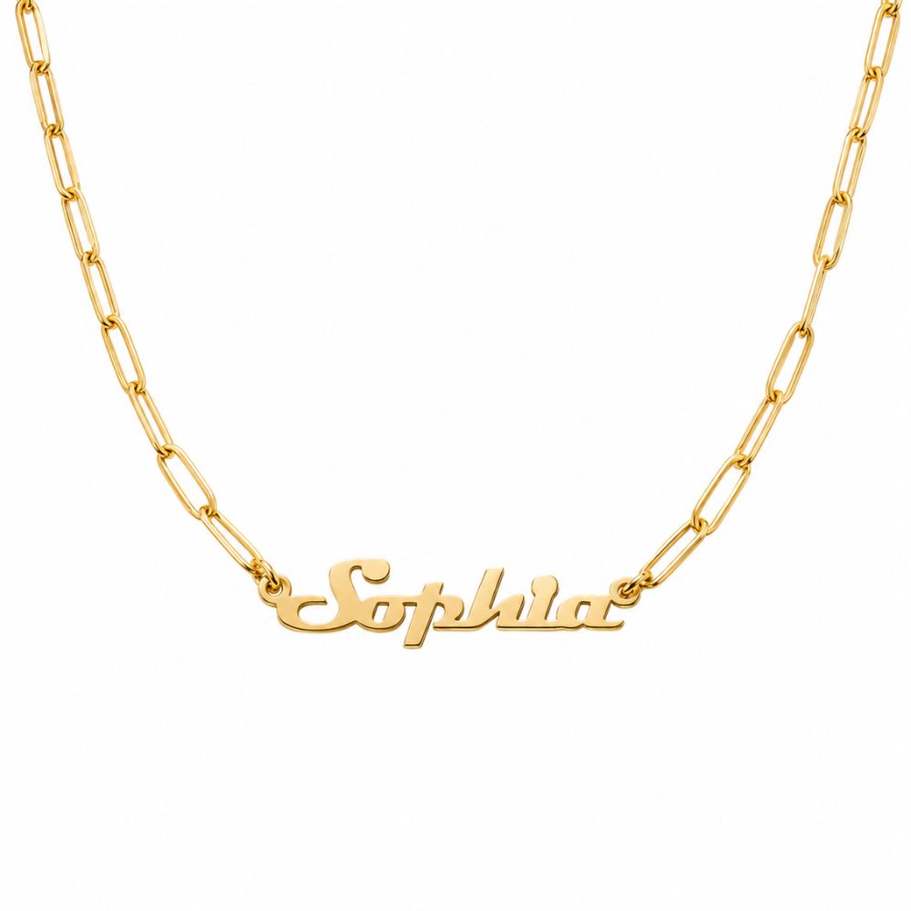 Personalised Name Necklace with Link Chain