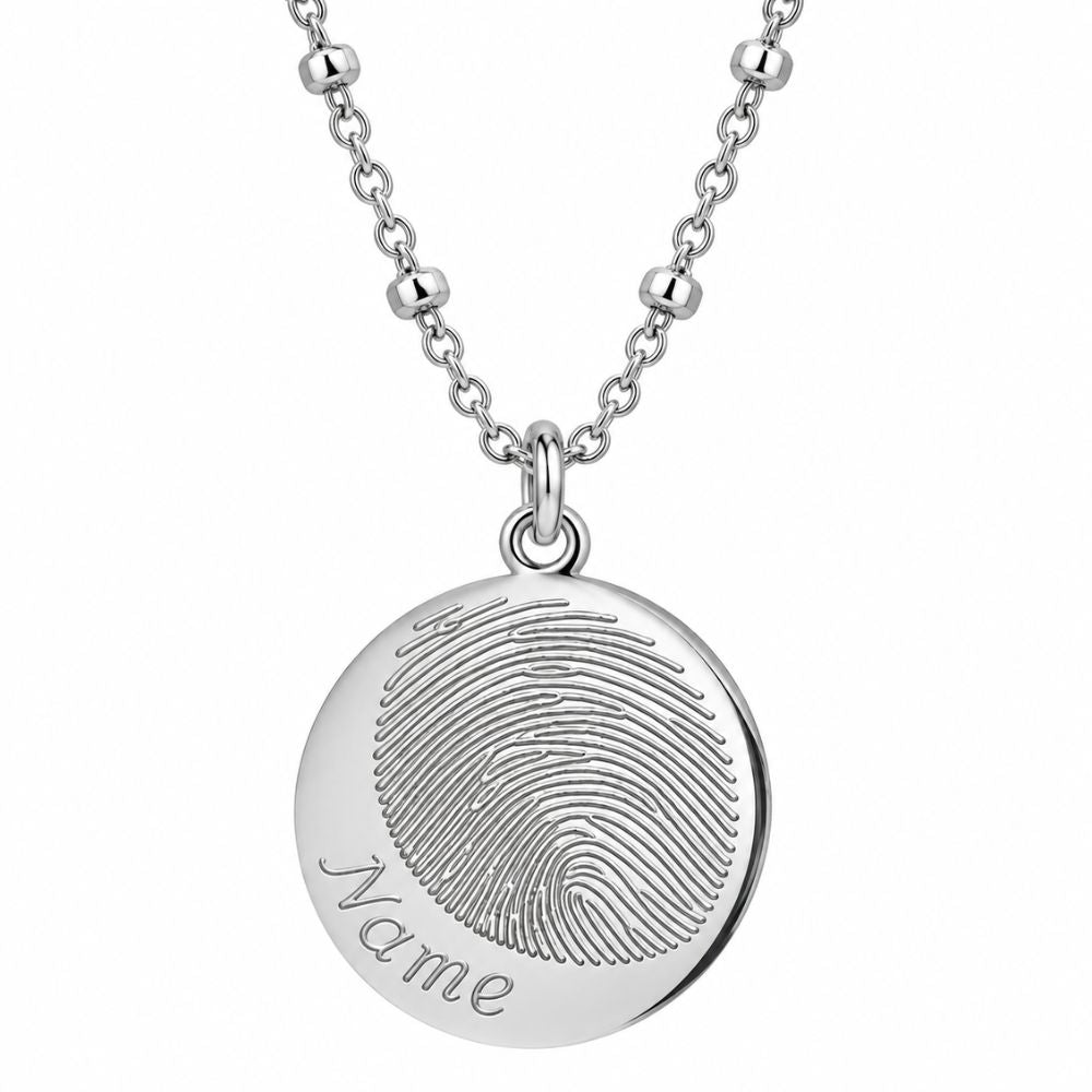 Fingerprint Necklace with Engraving