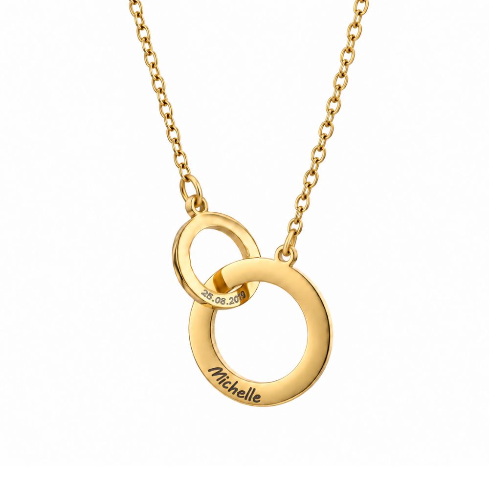 Personalised Interlocking Rings Necklace