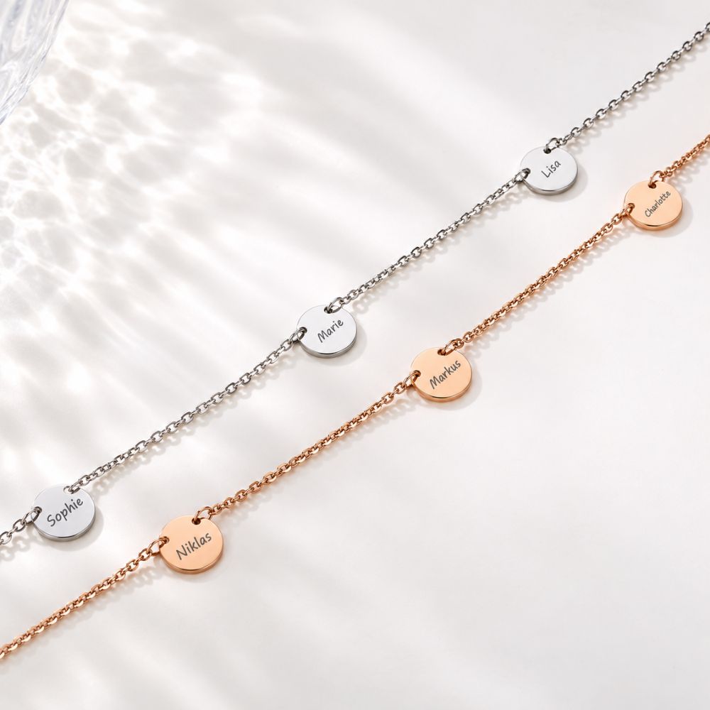 Personalised Necklace with 3 Engraved Coins