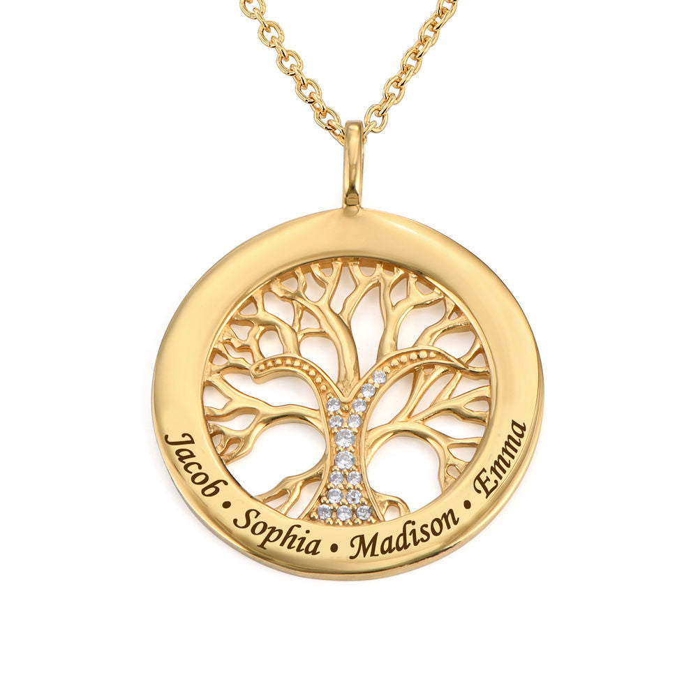 Personalised Tree of Life Necklace with Cubic Zirconia