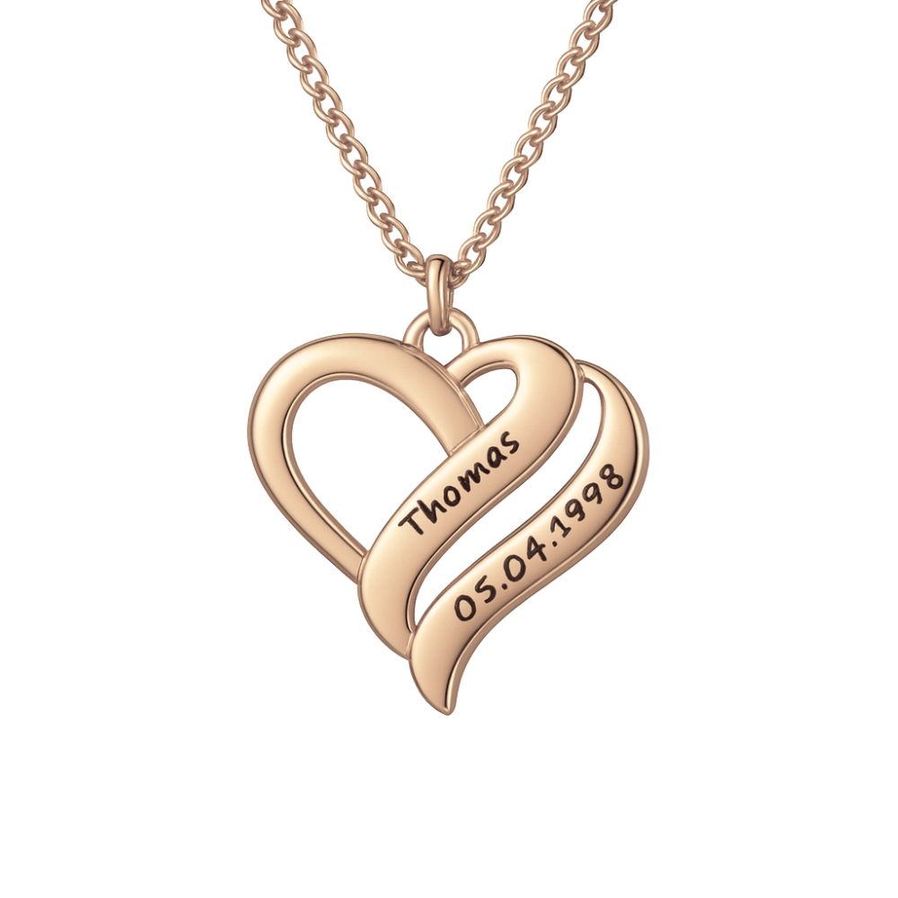 Necklace with united hearts