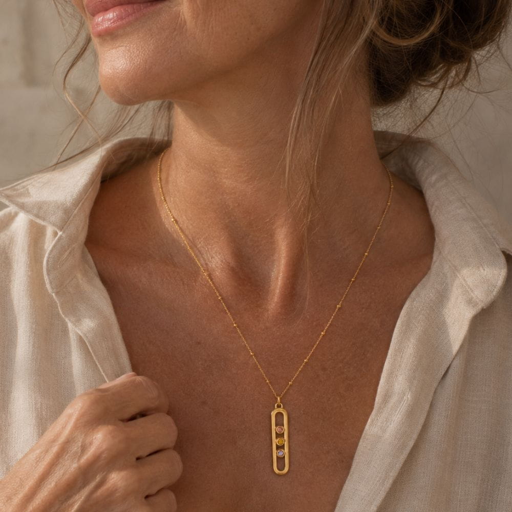 Necklace with Three Birthstones