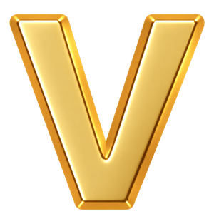 Letter V charm