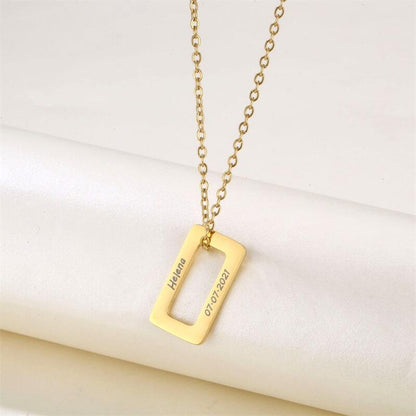 LOANYA Halskette mit personalisiertem Rechteck Loanya 