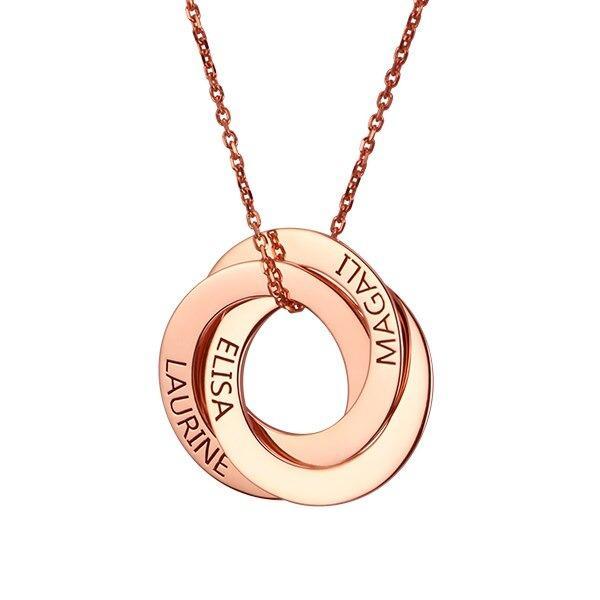 LOANYA Kette mit verschlungenen Namenskreisen Loanya Roségold 40 cm 