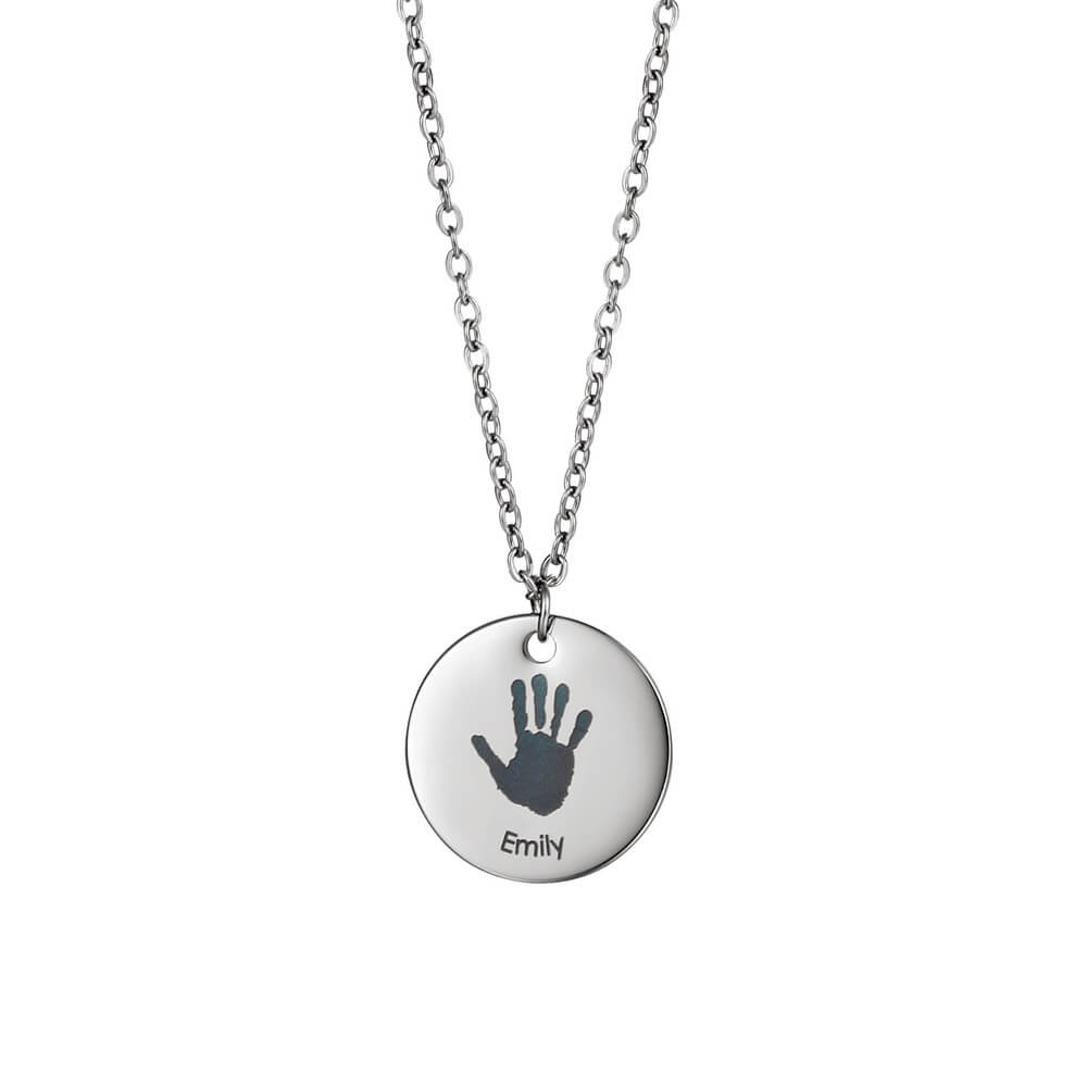 LOANYA personalisierbare Halskette mit Hand- oder Fußabdruck Loanya 40 cm Silber 