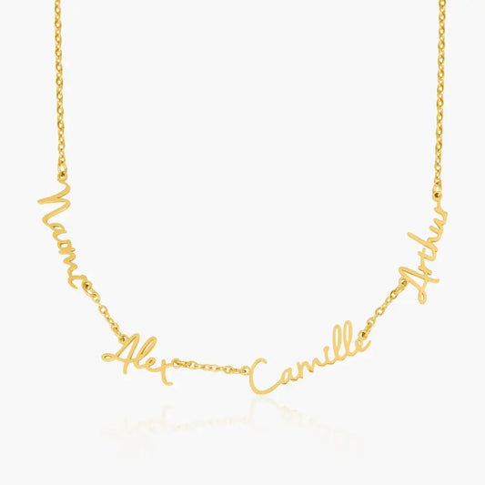 Namenskette mit 4 Namen Necklaces Loanya Gold 40 cm 