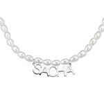 Perlen Namenskette Necklaces Loanya Silber 38 cm 